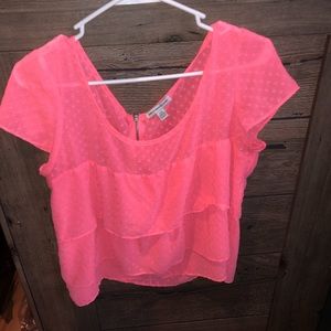 Fluorescent pink blouse